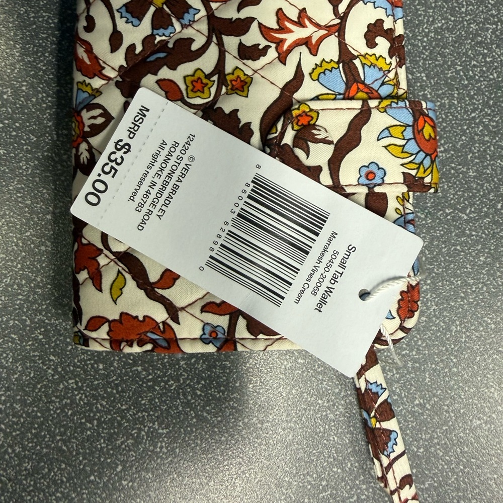 Vera Bradley Marrakesh Vines Cream Multi Floral Small Wallet